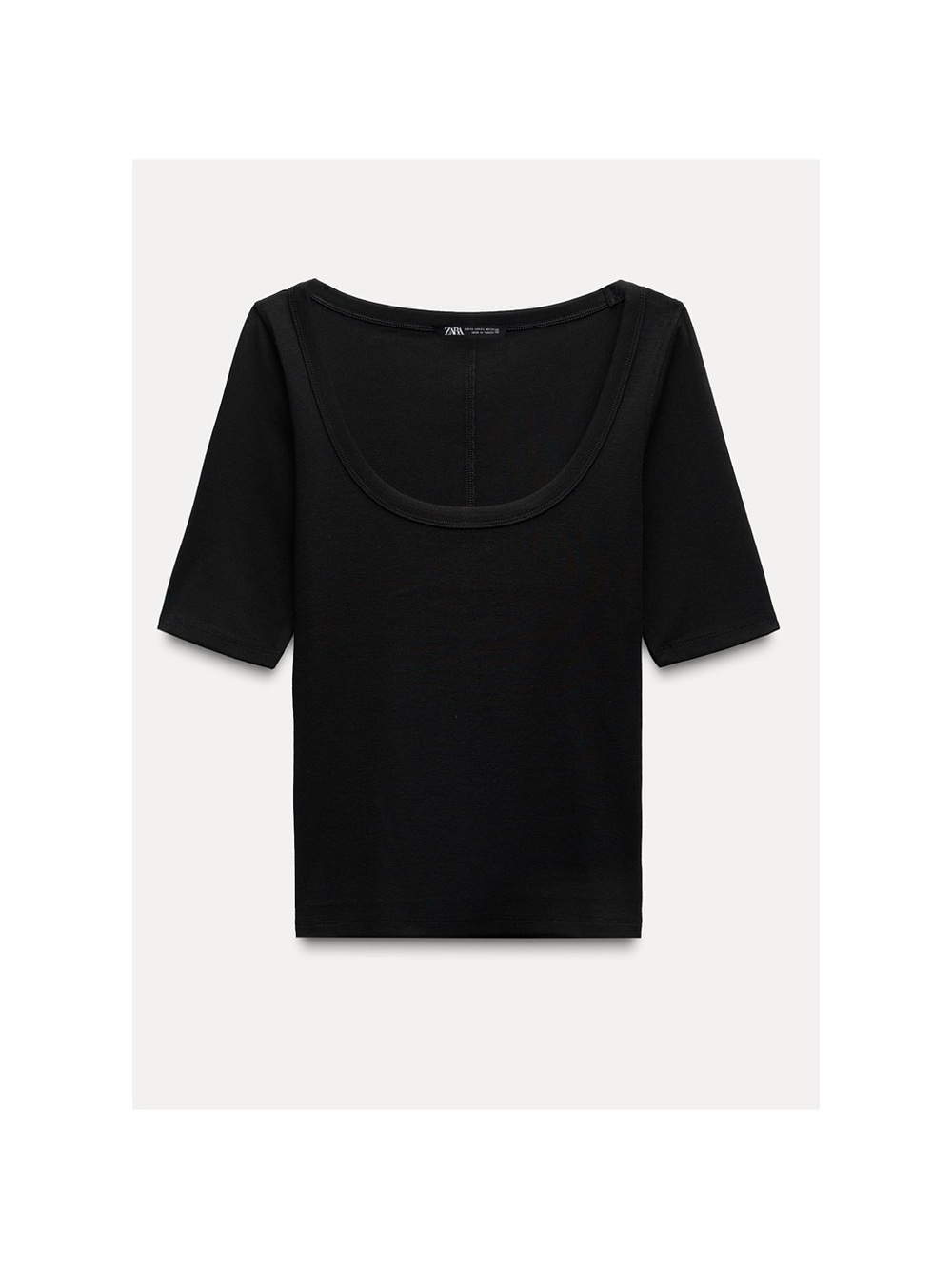 Zara Black Scoop Neck Short Sleeve Top
SIZE MEDIUM